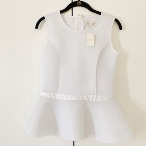 Maje Peplum Mesh Top